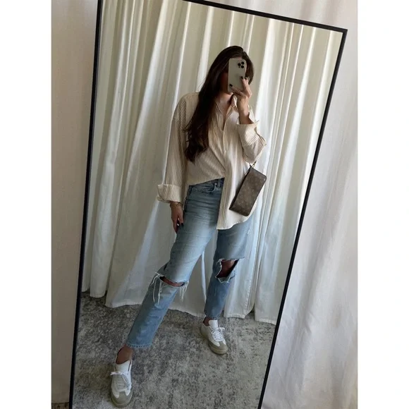 ELISE SHIRT — In Beige/White - Picture 10 of 10